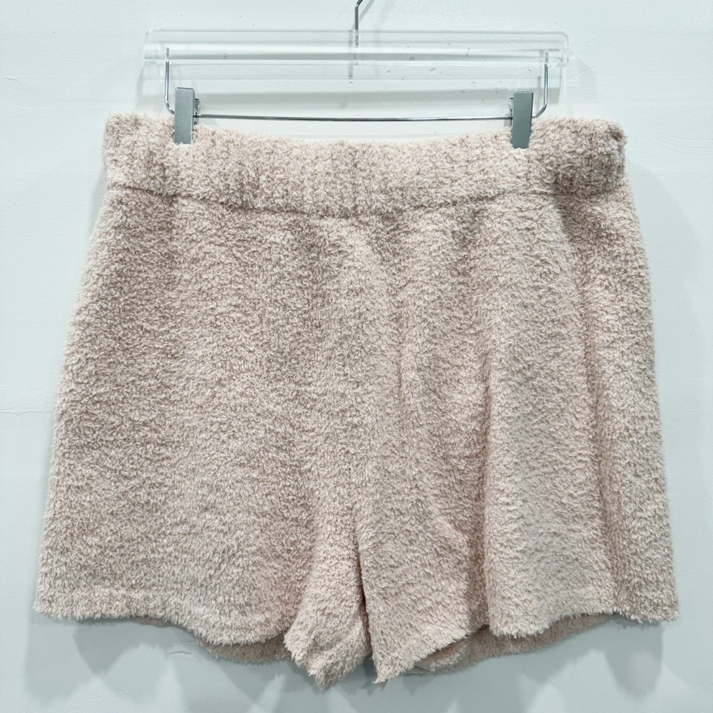 Skims Cozy Knit Boucle Shorts in Light Pink Size 4X/5X